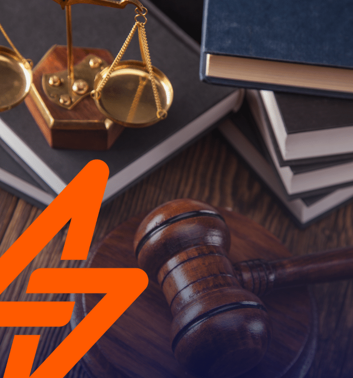 Gavel and law books with scales - IEC standards legal enforcement